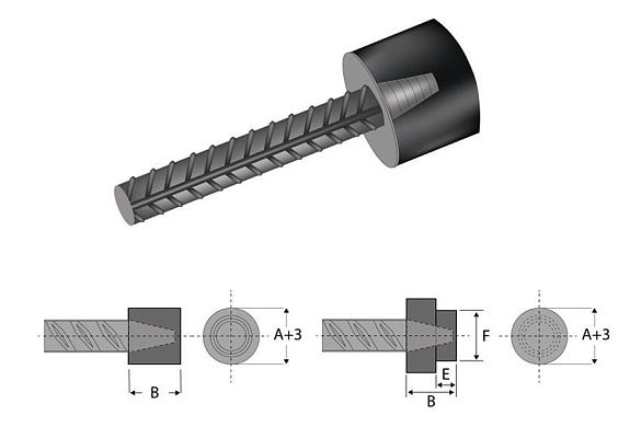 Муфты ConCon с конической резьбой анкерные (концевые анкера)