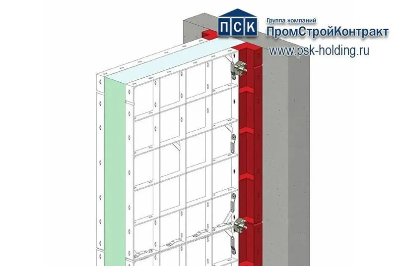 Стойка внутренняя угловая 10x10x150 см, 90 градусов опалубки МСК