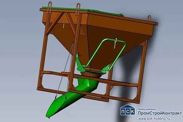 Бадья (бункер) для бетона ПСВ-1 универсальная (1м³, однокубовая)